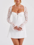 Prettyswomen Lace Panel Mini Dress