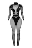 Prettyswomen Eleanor Seamless Long Sleeve Fishnet Jumpsuit