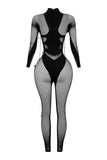 Prettyswomen Eleanor Seamless Long Sleeve Fishnet Jumpsuit