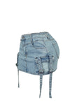 Prettyswomen Esme Washed Denim Cargo Mini Skirt