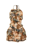 Prettyswomen Breathless Mesh Print Ruffle Mini Dress