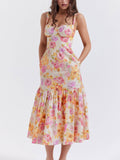 Prettyswomen Strap A-Hem Floral Midi Dress