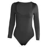 plus size New Sexy V-neck Long Sleeve Tight Bottoming Jumpsuit Autumn and Winter plus Size