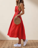 Prettyswomen Backless Lace Up Summer Dress