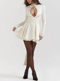 Prettyswomen Ivory Bow Mini Dress