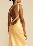 Prettyswomen Moonlit Soiree Satin Asymmetrical One Shouder Backless Strap Maxi Dress