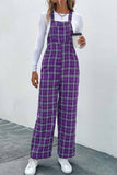 Prettyswomen Plaid Sleeveless Long Pants Jumpsuit