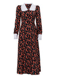 Prettyswomen Printed Doll Collar Midi Dress