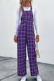 Prettyswomen Plaid Sleeveless Long Pants Jumpsuit