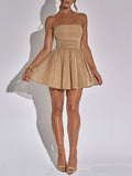 Prettyswomen Sequin Bow Strapless Mini Dress