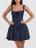 Prettyswomen French Navy Corset Mini Dress