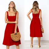 Prettyswomen Sexy Party Solid Color Dress