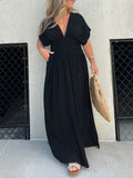 Prettyswomen Slit V-Neck Effortless Maxi Long Dress (Buy 2 Free Shipping)