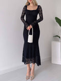 Prettyswomen Lace Ruffle Dress