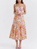 Prettyswomen Strap A-Hem Floral Midi Dress