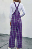 Prettyswomen Plaid Sleeveless Long Pants Jumpsuit