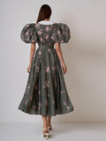 Prettyswomen Elegant Floral Midi Dress