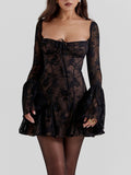 Prettyswomen Black Lace Corset Dress