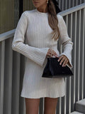 Prettyswomen Knitted Hollow Mini Dress