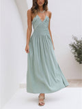 Prettyswomen Back Cutout Flowy Maxi Dress