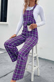 Prettyswomen Plaid Sleeveless Long Pants Jumpsuit