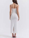 Prettyswomen White Knit Maxi Dress