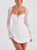 Prettyswomen Lace Panel Mini Dress