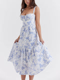 Prettyswomen Strap A-Hem Floral Midi Dress