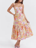 Prettyswomen Strap A-Hem Floral Midi Dress