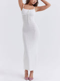 Prettyswomen White Knit Maxi Dress