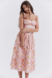 Prettyswomen PINK PRINT MIDI SUNDRESS