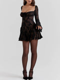 Prettyswomen Black Lace Corset Dress