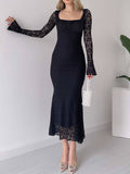 Prettyswomen Lace Ruffle Dress