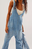 Prettyswomen Pocket V Neck Suspender Denim Jumpsuit