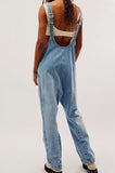 Prettyswomen Pocket V Neck Suspender Denim Jumpsuit