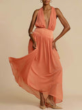 Prettyswomen Tulle Halter Neck Backless Maxi Dress