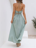 Prettyswomen Back Cutout Flowy Maxi Dress