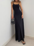 Prettyswomen- Solid Flowy Strap Long Dress