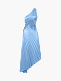 Prettyswomen- Bold In Pleat Satin Cutout Long Dress