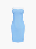 Prettyswomen- Contrast Trim Bodycon Short Dress