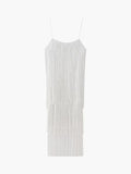 Prettyswomen- Florence Fringed Open Back Short Dress