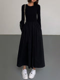 Prettyswomen- Leisure Pockets Long Sleeve Long Dress