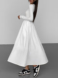 Prettyswomen- Leisure Pockets Long Sleeve Long Dress