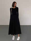 Prettyswomen- Leisure Pockets Long Sleeve Long Dress