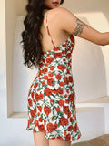 Prettyswomen- Bulgaria Roses Floral Backless Mini Dress