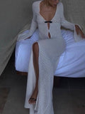 Prettyswomen- Knitted Cover Up Beach Dress