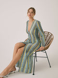 Prettyswomen- Crochet Vacation Split Long Dress