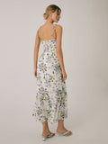 Prettyswomen- Ruffle Floral Print Cami Long Dress