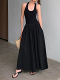 Prettyswomen- Minimalist Halter Backless Long Dress