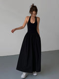 Prettyswomen- Minimalist Halter Backless Long Dress